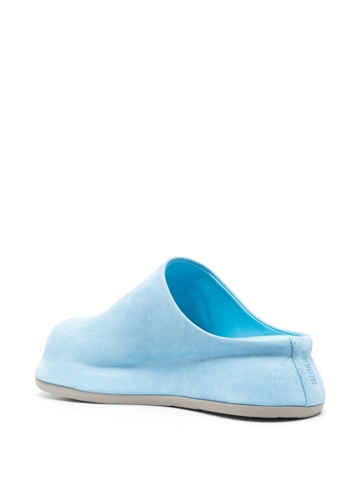 Shop Jacquemus Slip-on Smooth Mules In 蓝色