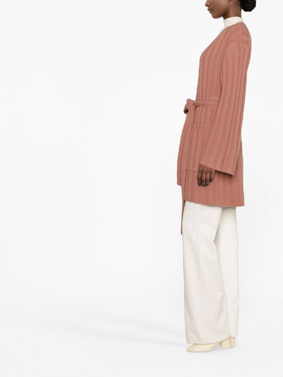 Shop Joseph Tie-waist Cashmere Cardigan In 中性色