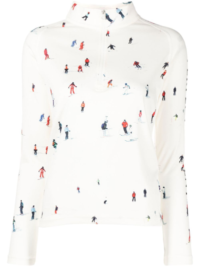 Shop Perfect Moment Graphic-print Thermal Top In White