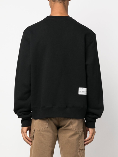 Shop Amiri Logo-print Crew Neck Sweatshirt In Black