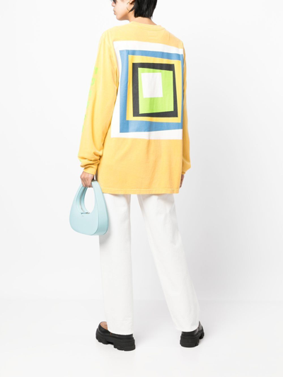 Shop Fred Segal Abstract-print Cotton T-shirt In Yellow