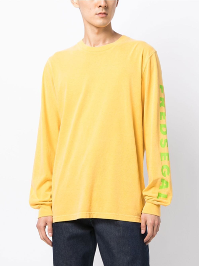 Shop Fred Segal Abstract-print Cotton T-shirt In Yellow