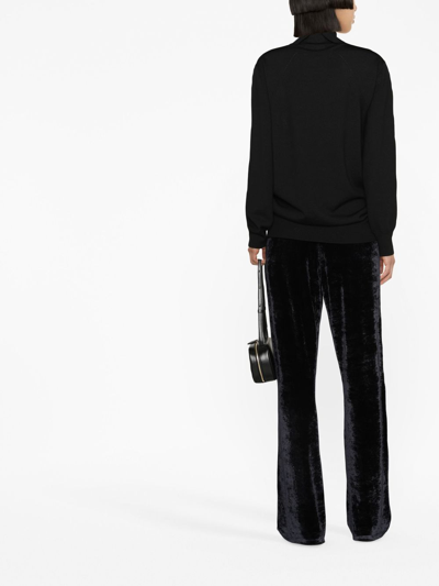 Jil Sander Ribbed-knit Wool Jumper In 黑色