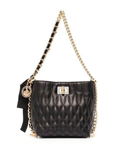Shop Lanvin Quilted Leather Bucket Bag In 黑色