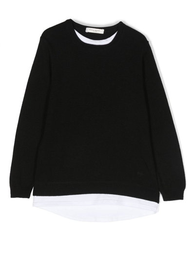 Shop Paolo Pecora Two-tone Layered Sweatshirt In 黑色