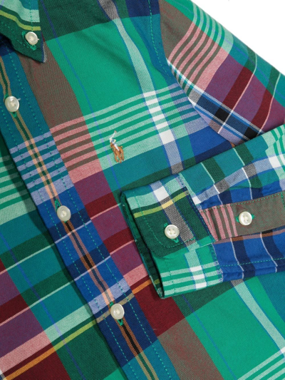 Shop Ralph Lauren Plaid-check Print Shirt In 绿色