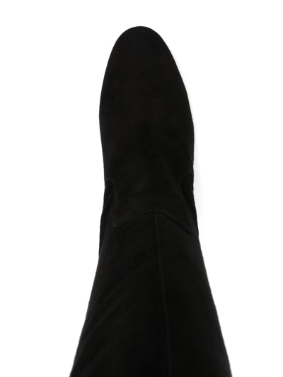 Via Roma 15 Black Suede Ankle Boots With Refined Block Heel In 黑色