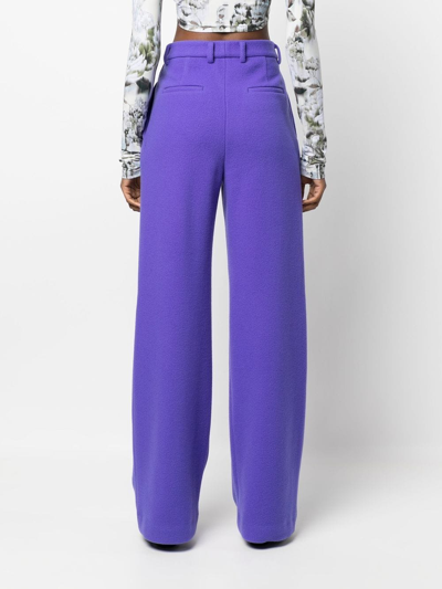 Shop Msgm High-waisted Tailored Trousers In 紫色