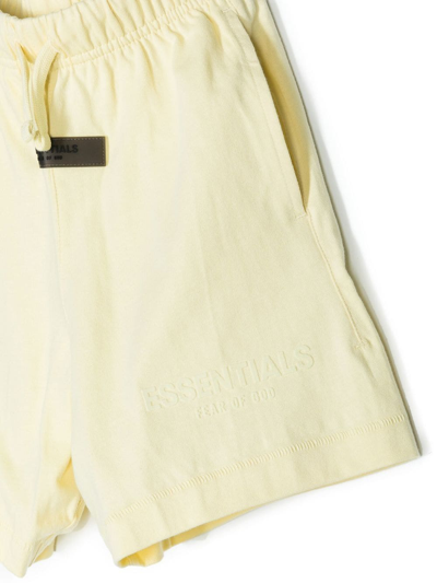 Essentials Logo-patch Track Shorts In Yellow