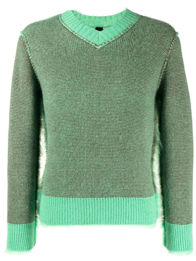 Shop Craig Green Crew Neck Knitted Jumper In Green