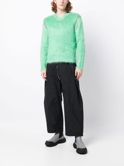 Shop Craig Green Crew Neck Knitted Jumper In Green