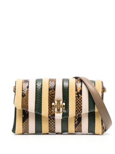 Shop Tory Burch Kira Striped Crossbody Bag In 黄色