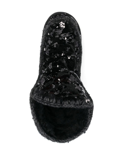 Mou Eskimo Sequin-embellished Boots In 黑色