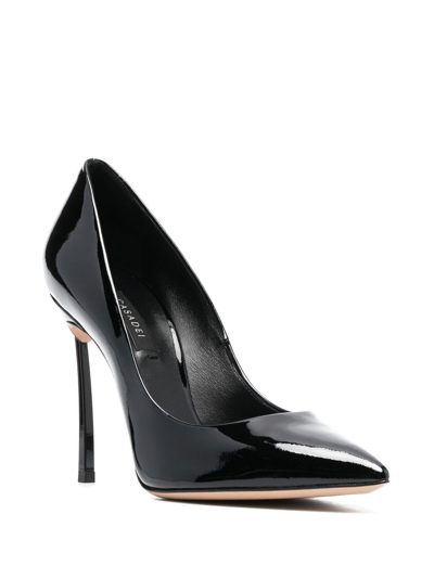 Shop Casadei Patent Leather Pumps In 黑色