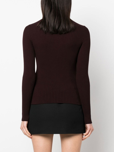 Courrèges Roll-neck Knitted Top In 褐色