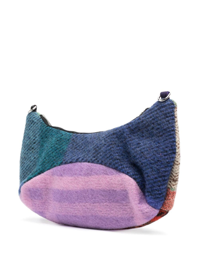 Rave Review Tartan-check Wool Shoulder Bag In 粉色