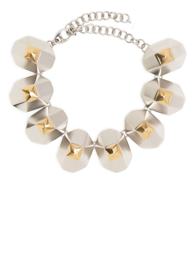 Shop Ports 1961 Two-tone Choker Necklace In Silver