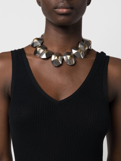 Shop Ports 1961 Two-tone Choker Necklace In Silver