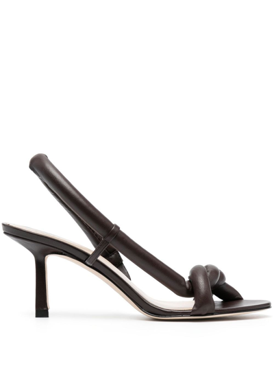Shop Studio Amelia Twisted Strap 80mm Sandals In Brown
