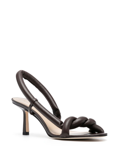 Shop Studio Amelia Twisted Strap 80mm Sandals In Brown