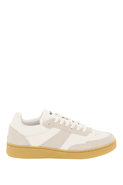 Shop Apc 'plain' Leather Sneakers In White