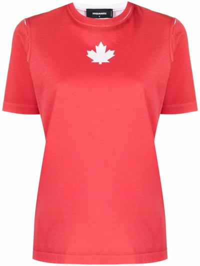 Shop Dsquared2 Women's  Red Cotton T Shirt