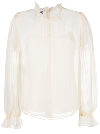 Shop Moschino Women's  White Other Materials Top