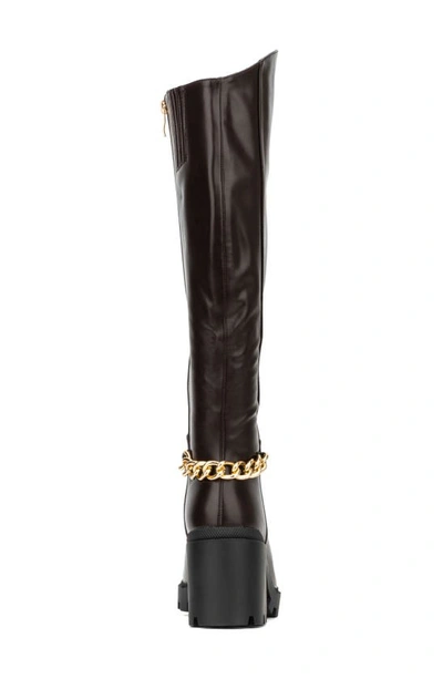 Torgeis Athena Lug Sole Chain Boot In Brown
