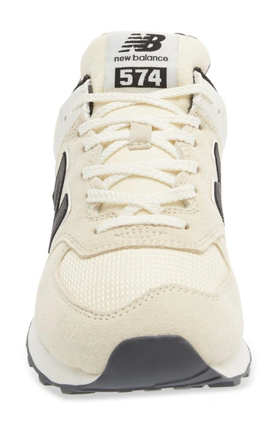 Shop New Balance 574 Classic Sneaker In Macadamia Nut/ Black