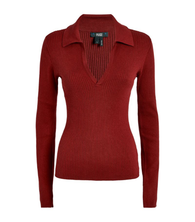 Shop Paige Collared Catarina Sweater In Burgundy