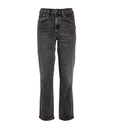 Shop Agolde Merrel Mid-rise Straight Jeans In Grey