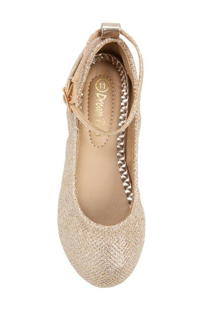 Shop Dream Pairs Kids' Ankle Strap Ballerina Flat In Gold