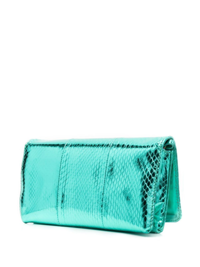 Shop Roberto Cavalli Pochette Clutch Bag In Green