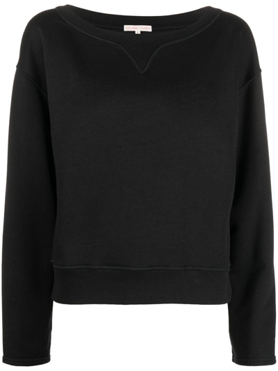 Shop Filippa-k Soft Sport Boat-neckline Detail Sweatshirt In Black