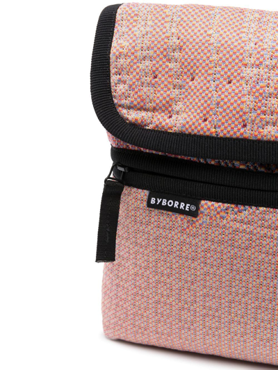 Shop Byborre Logo-patch Jacquard Messenger Bag In Pink