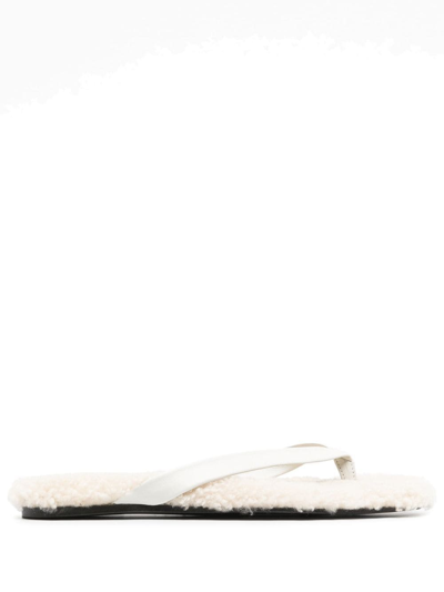 Shop Filippa-k Soft Sport Shearling-lined Flip Flops In Neutrals