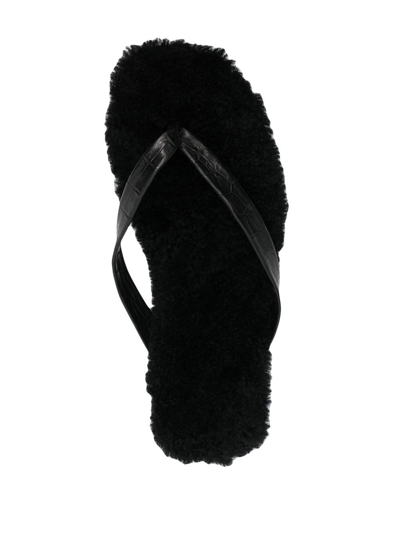 Shop Filippa-k Soft Sport Shearling-lined Flip Flops In Black