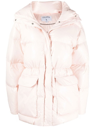 Shop Filippa-k Soft Sport Hooded Puffer Jacket In Pink