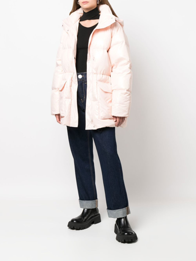 Shop Filippa-k Soft Sport Hooded Puffer Jacket In Pink