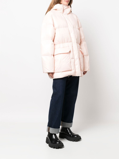 Shop Filippa-k Soft Sport Hooded Puffer Jacket In Pink