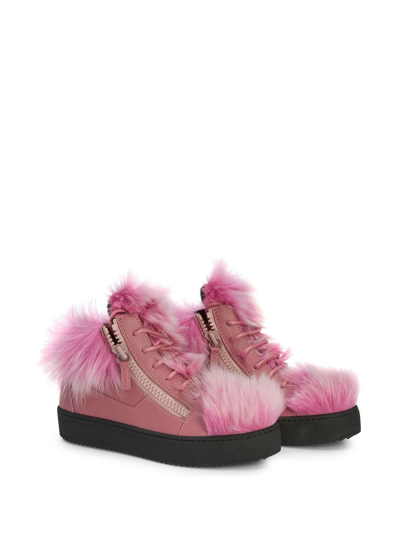 Shop Giuseppe Zanotti Marlena Winter Mid-top Sneakers In Pink