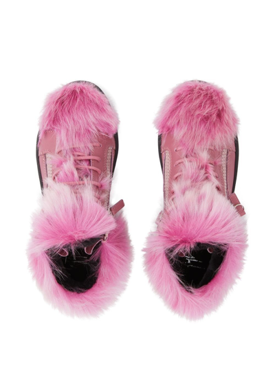 Shop Giuseppe Zanotti Marlena Winter Mid-top Sneakers In Pink