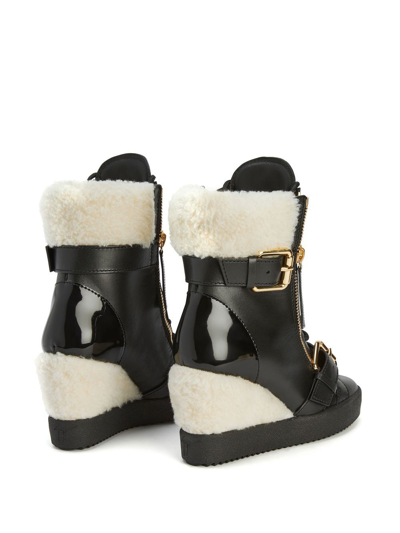 Giuseppe Zanotti Aitana 75mm Wedge Boots In Black