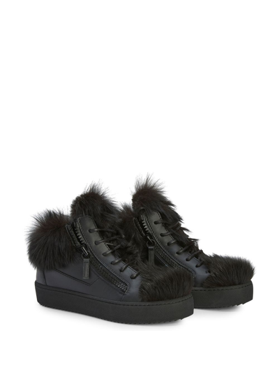 Giuseppe Zanotti Marlena Winter Mid-top Sneakers In Black