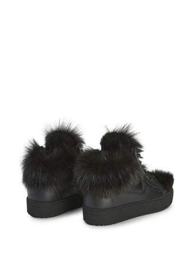 Giuseppe Zanotti Marlena Winter Mid-top Sneakers In Black