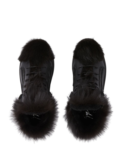 Giuseppe Zanotti Marlena Winter Mid-top Sneakers In Black