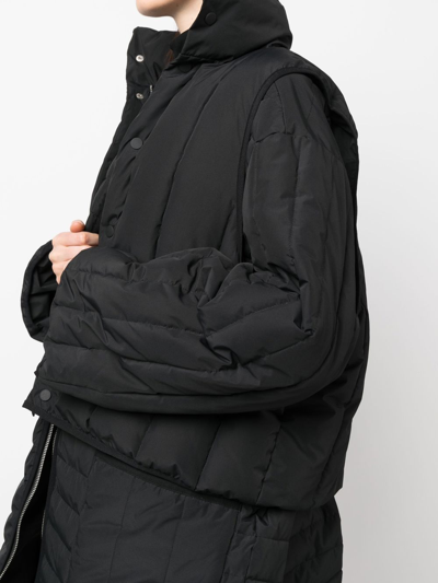 Shop Henrik Vibskov Padded Collarless Coat In Black