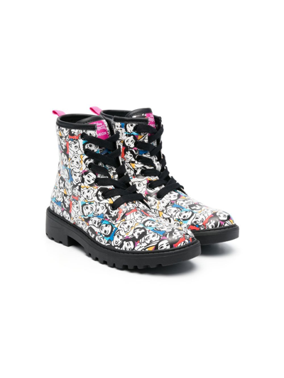Shop Geox Casey Graphic-print Ankle Boots In White