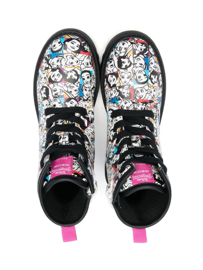 Geox Casey Graphic-print Ankle Boots In White