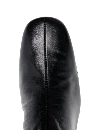 Shop Jil Sander Gathered Knee-high Leather Boots In Black